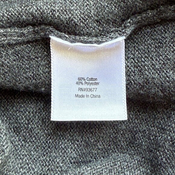 Ana Gray Long Sleeve Knit Sweater Dress Cotton/Poly Blend Womens Size Large - Picture 4 of 4